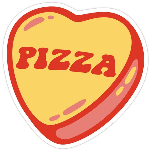 Pizza Candy Heart Die Cut Sticker