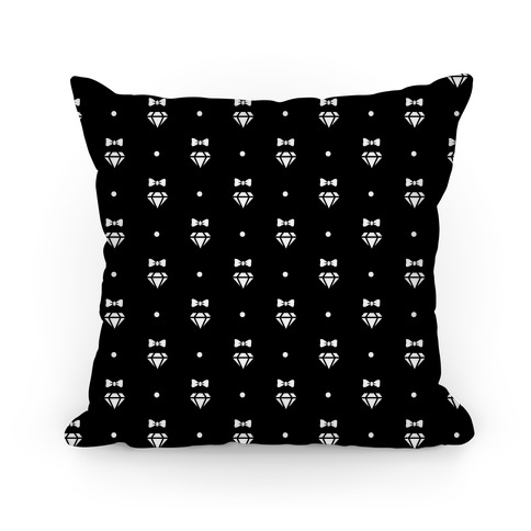 Black and White Bows and Diamonds Pattern Pillow