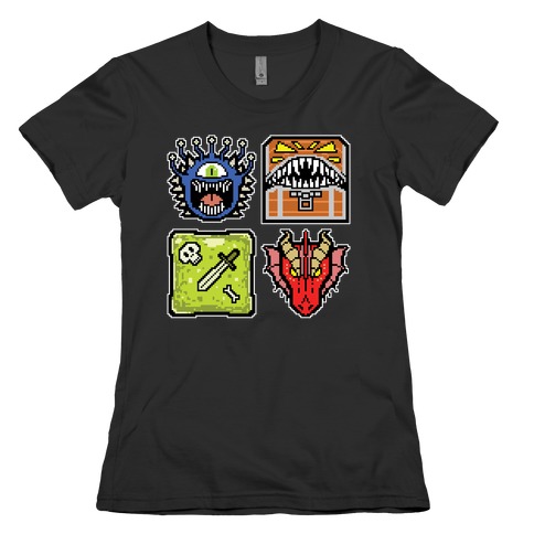 Pixel DnD Monsters Womens T-Shirt