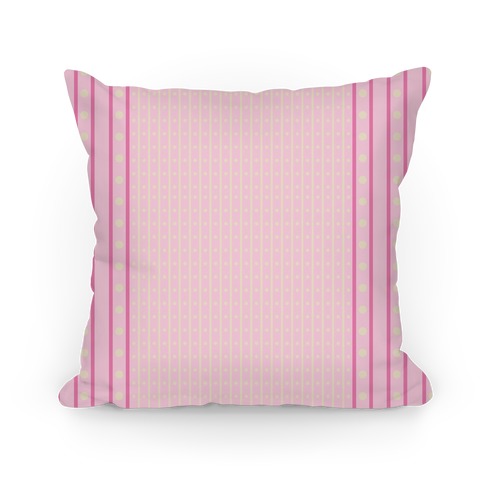 Pastel Pink Stripes and Polka Dots Pillow