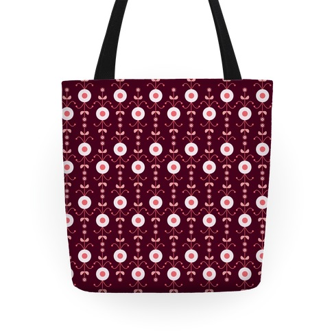 Retro Flower Pattern Tote Totes | LookHUMAN