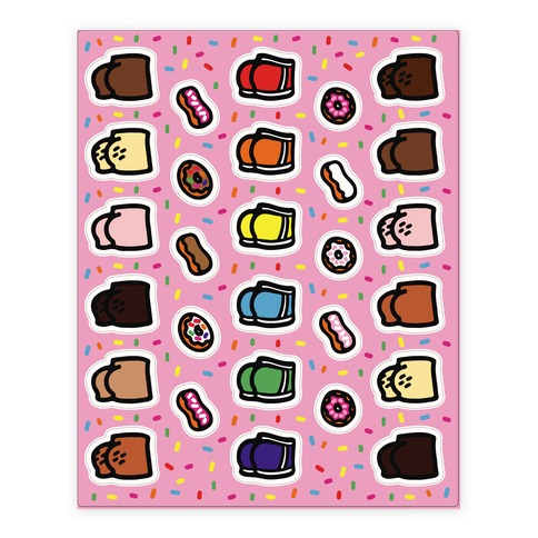 Donuts and Butts Sticker Sheet Stickers and Decal Sheet