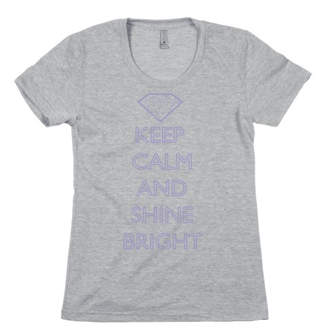 Keep Calm and Shine Bright (Purple) Womens T-Shirt