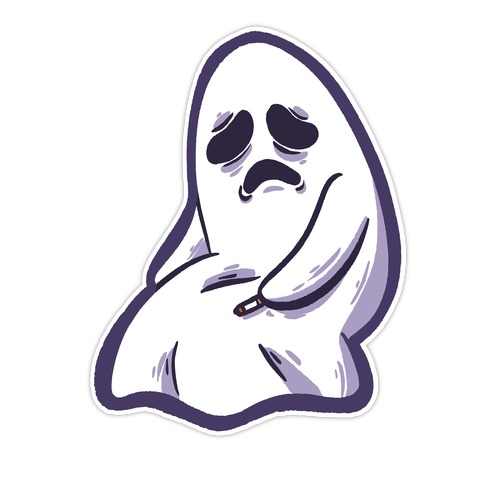 Depressed Ghost Die Cut Sticker