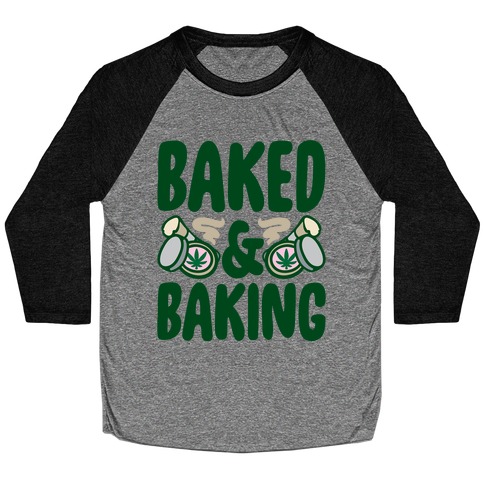 Baked & Baking White Print Baseball Tee