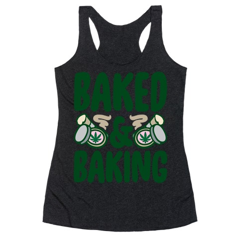 Baked & Baking White Print Racerback Tank Top