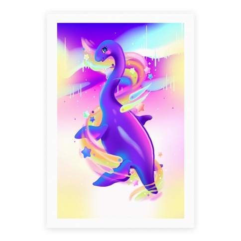 Neon Rainbow Loch Ness Poster