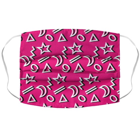 90's Pink Party Pattern Accordion Face Mask