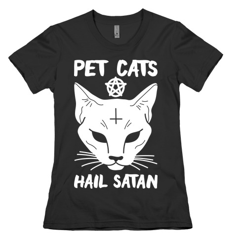 Pet Cats Hail Satan Sphynx Womens T-Shirt