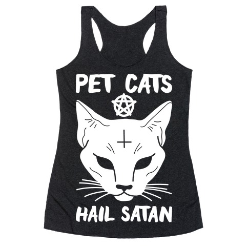 Pet Cats Hail Satan Sphynx Racerback Tank Top