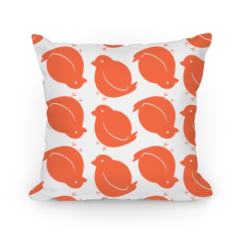 Chubby Bird Pattern Pillow (Orange) Pillow