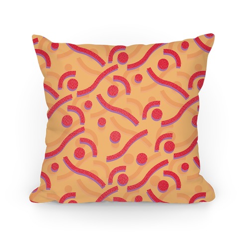 Red And Orange 90's Pattern Pillow