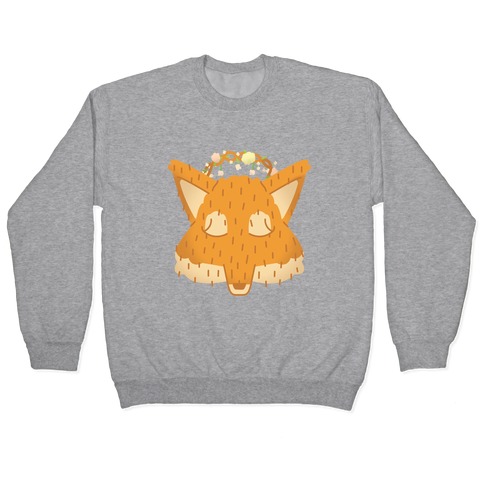 Flower Crown Fox Face Pullover