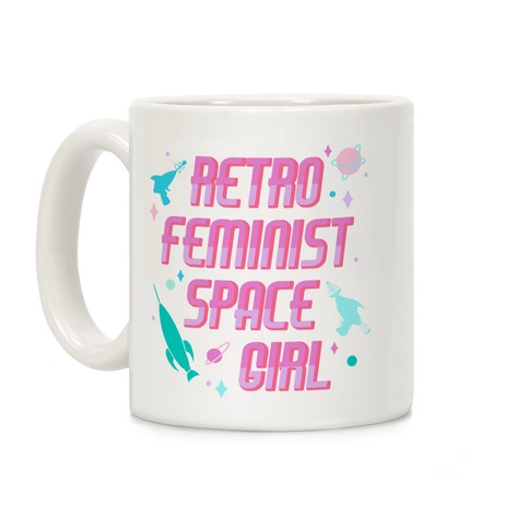 Retro Feminist Space Girl Coffee Mug