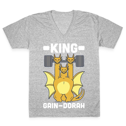 King Gain-dorah - King Ghidorah V-Neck Tee Shirt
