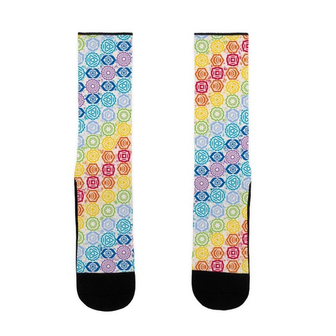 Watercolor Chakra Symbol Pattern Sock