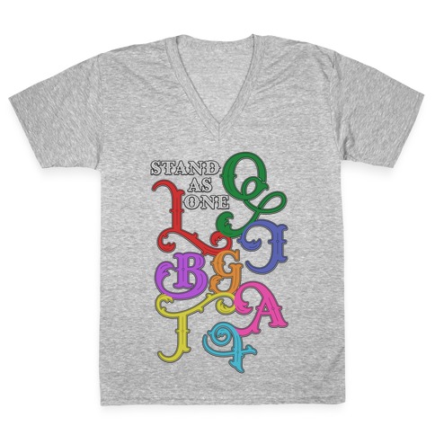 LGBTQIA+ Stand As One V-Neck Tee Shirt