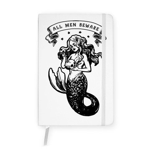 All Men Beware Vintage Mermaid Notebook