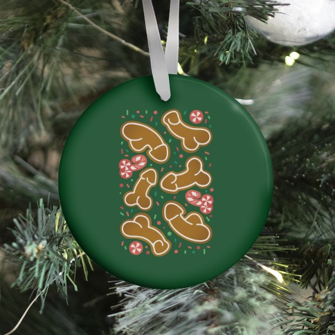 Gingerbread and Candy Cane Penises  Ornament