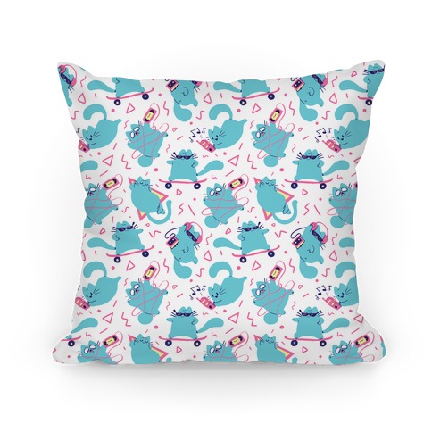90's Cats Pattern Pillow
