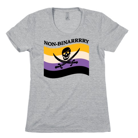 Non-binarrrry Pirate Flag Womens T-Shirt