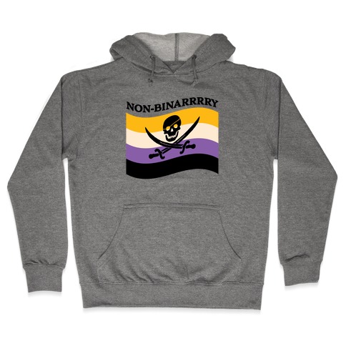 Non-binarrrry Pirate Flag Hooded Sweatshirt