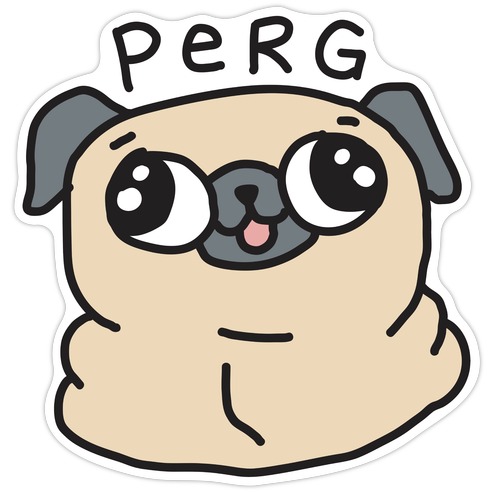 Perg Derpy Pug Die Cut Sticker