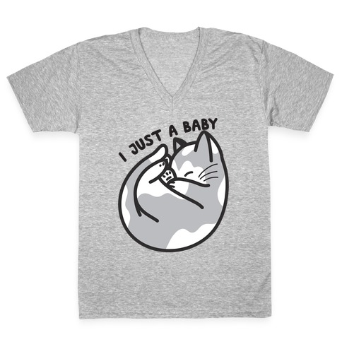 I Just A Baby Kitten V-Neck Tee Shirt