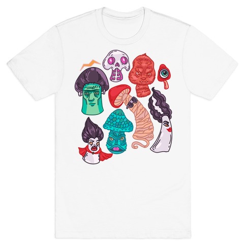 Mushroom Monsters Pattern T-Shirt