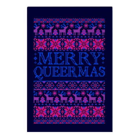 Merry Queermas Bisexual Pride Christmas Sweater Garden Flag