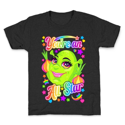 90s Neon Rainbow Shrek Kids T-Shirt
