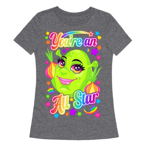 90s Neon Rainbow Shrek Womens T-Shirt