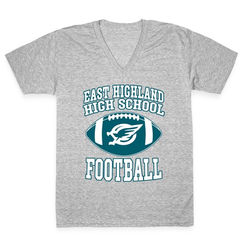 East Highland High School Football V-Neck Tee Shirt