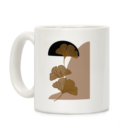 Minimalist Ginkgo Leaf Illustration Coffee Mug