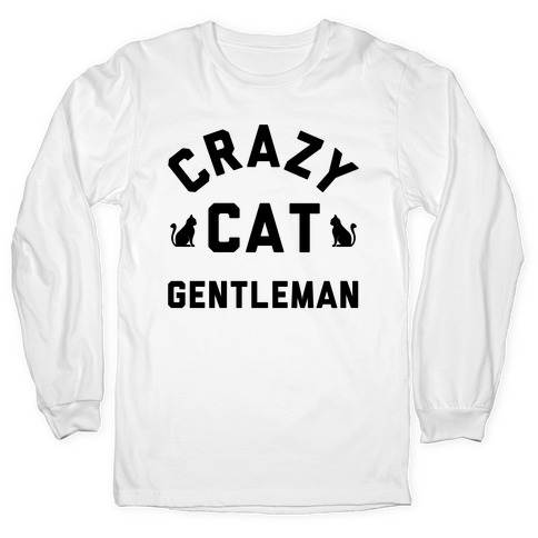 Crazy Cat Gentleman Long Sleeve T-Shirts
