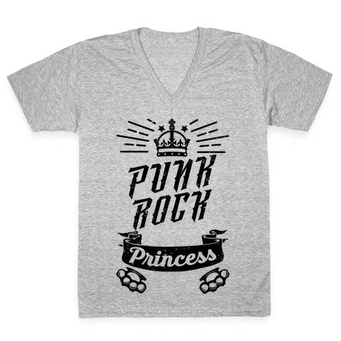 Punk Rock Princess V-Neck Tee Shirt