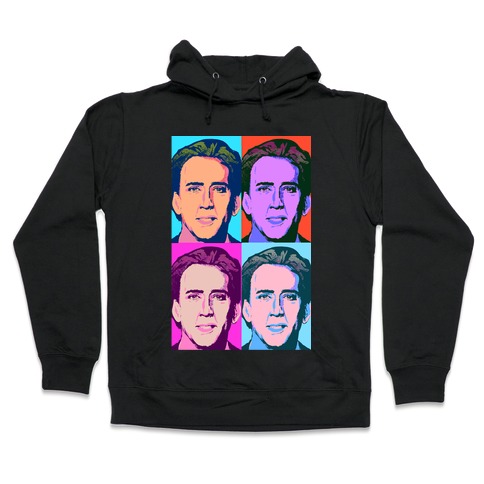 Nicholas Cage Pop Art Parody Hooded Sweatshirt
