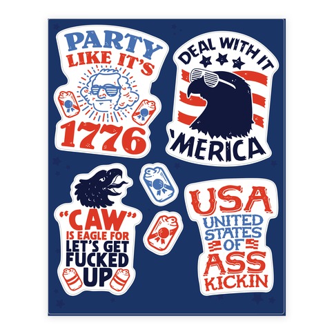 Party Like It's 1776 Stickers and Decal Sheet