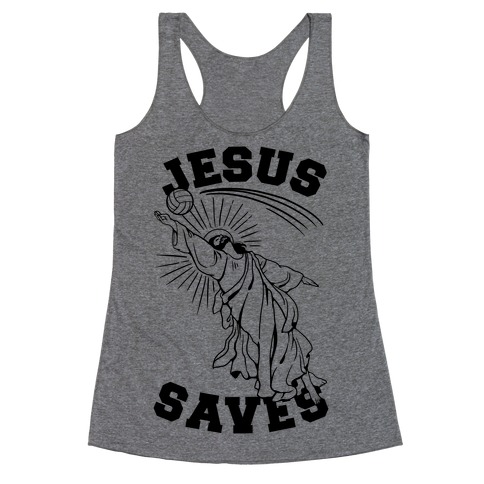 Jesus Saves (Volleyball) Racerback Tank Top
