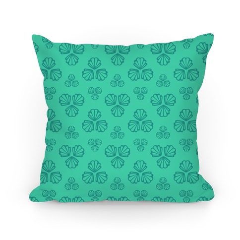 Aqua Green Seashells Pattern Pillow