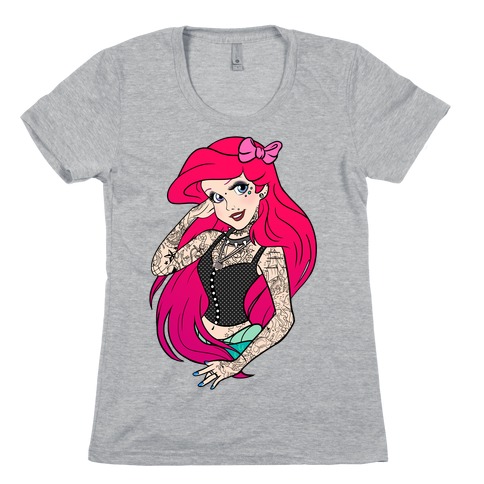 Punk Princess Mermaid Womens T-Shirt
