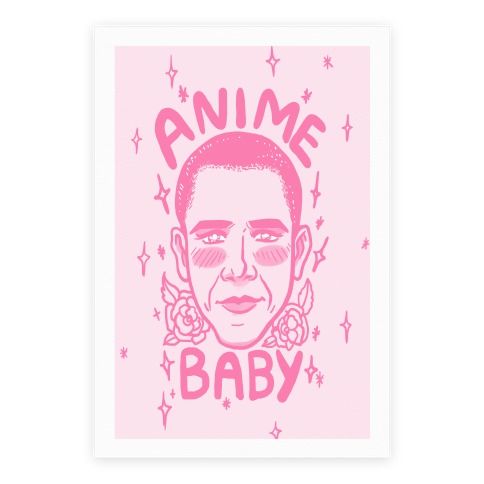 Anime Baby Obama Poster