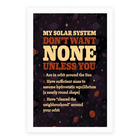 My Solar System Don't Want None Poster