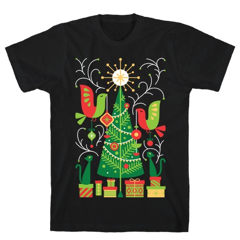 Vintage Christmas Tree Decorating T-Shirt