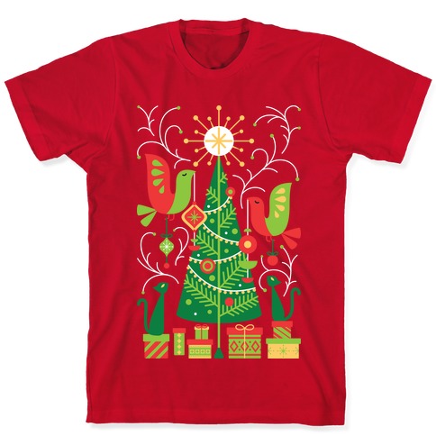 Christmas Baubles Mens Cotton Blend T-Shirt 