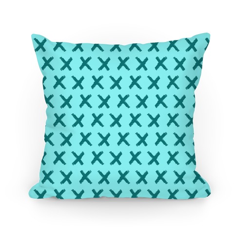 Teal Criss Cross Pattern Pillow