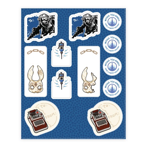 Bioshock Gift Tag Stickers and Decal Sheet