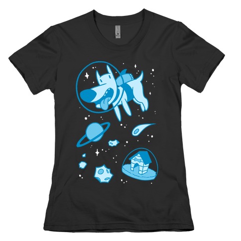 Blast Off Space Dog Womens T-Shirt