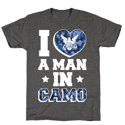 I Love a Man in Camo (navy) T-Shirt