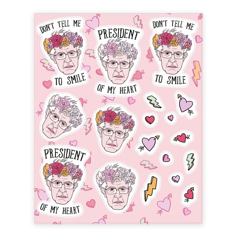Bernie Flower Crown Stickers and Decal Sheet